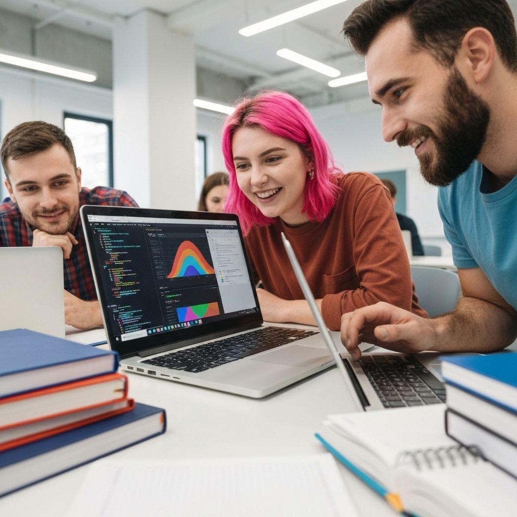 Students working on projects